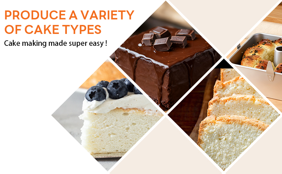 Hitter 18 Cup Angel Food Cake Pan, 10-inch Anodized Aluminum Square Tube Cake Pan with Cooling Feet & Nonstick Coating Perfect for Angel, Chiffon & Pound Cake