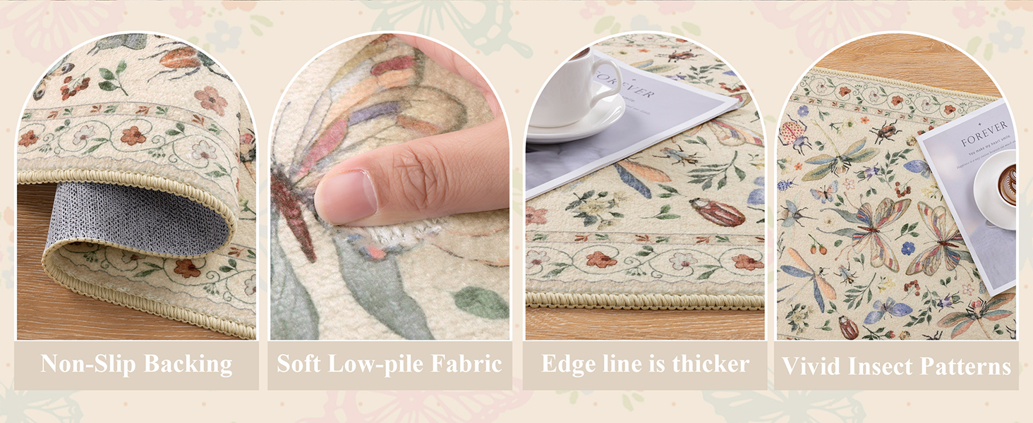 Ileading Kitchen Rugs Sets of 2, Non Slip Washable Kitchen Mats for Floor, Stain Resistant Farmhouse Floor Mat Carpet Runner for Kitchen Sink Office Laundry Hallway, Beige 20