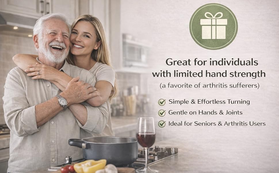 Heavy Duty Manual Can Opener for Seniors & Adults with Magnetic Lid Lifter - Easy Open Smooth Edge Safe Cut, Stainless Steel for Large Cans, Kitchen & Camping & Commercial with Bottle Opener