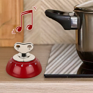 Mechanical Kitchen Timer, Magnetic Wind Up Analog Timer with Loud Alarm Sound for Cooking, Baking, Classic Retro Design, No Battery Needed