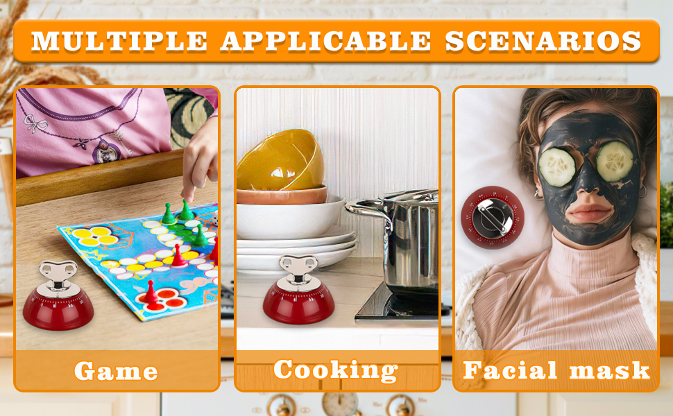 Mechanical Kitchen Timer, Magnetic Wind Up Analog Timer with Loud Alarm Sound for Cooking, Baking, Classic Retro Design, No Battery Needed