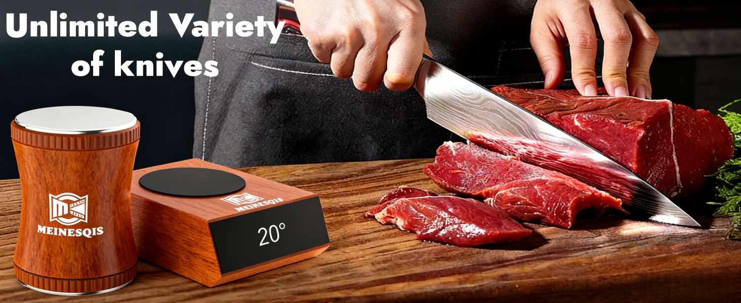 Rolling Knife Sharpener Kit with Diamond & Ceramic Discs, Magnetic Angle Guide 15° 20°, Professional Kitchen Knife Sharpener System, Manual Knife Sharpening Tool for Chef Knives Kitchen Gadgets