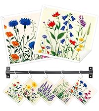 Swedish Dishcloths for Kitchen, 5 Pack Funny Chicken Reusable Paper Towels with 3 Hooks, Washable Dish Cloth Set, Absorbent Cleaning Cloth for Washing Dishes Housewarming Gifts for Friend