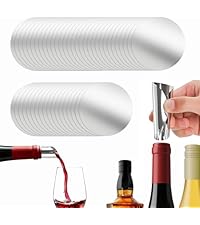 30-Pack Disposable Wine Pouring Discs, 3-Inch Individually Wrapped Anti-Drip Liquor Pour Spouts for Wine & Spirit Bottles, Single-Use Design Prevents Flavor Transfer