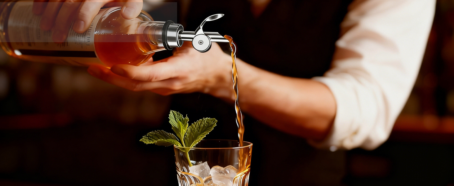 Pafusen Olive Oil Pour Spout with Adapters, Oils Pourer for Olive Oil Dispenser Bottle, Easily Turn Your Bottles into Dispensers for Liquor,Oils,Bottle Pourers (Sliver, 3 Pack Pour +Adapters)