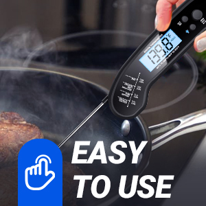 Meat Thermometer Digital, Instant Read Meat ThermometerI for Grill and Cooking, Waterproof Food Thermometer for Kitchen and Outside, BBQ, Turkey, Candy, Liquids, Beef