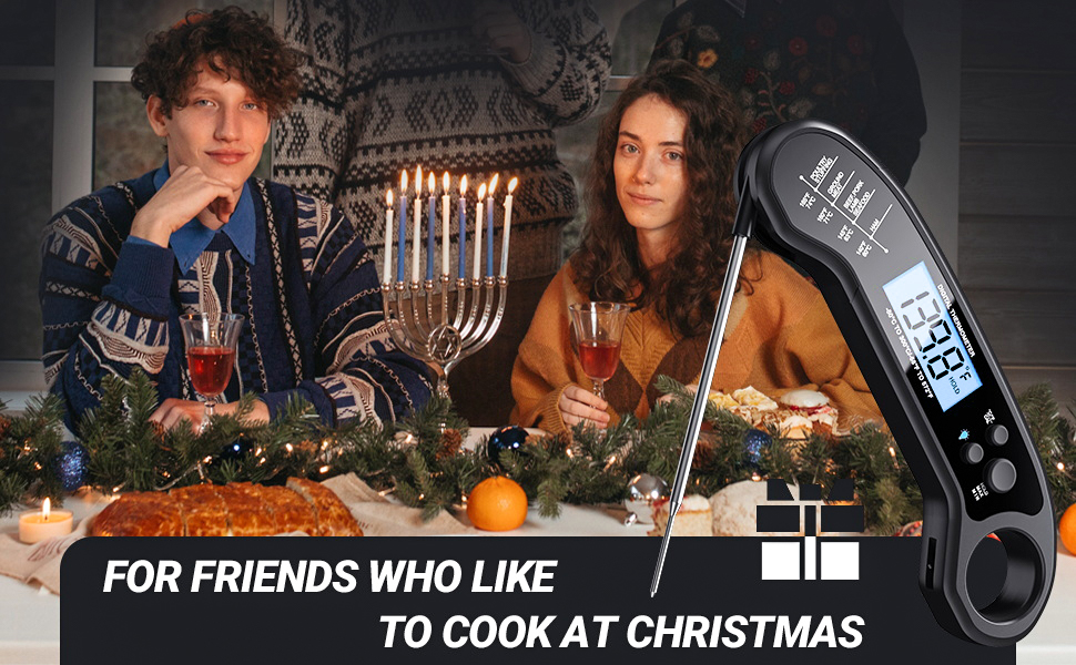 Meat Thermometer Digital, Instant Read Meat ThermometerI for Grill and Cooking, Waterproof Food Thermometer for Kitchen and Outside, BBQ, Turkey, Candy, Liquids, Beef