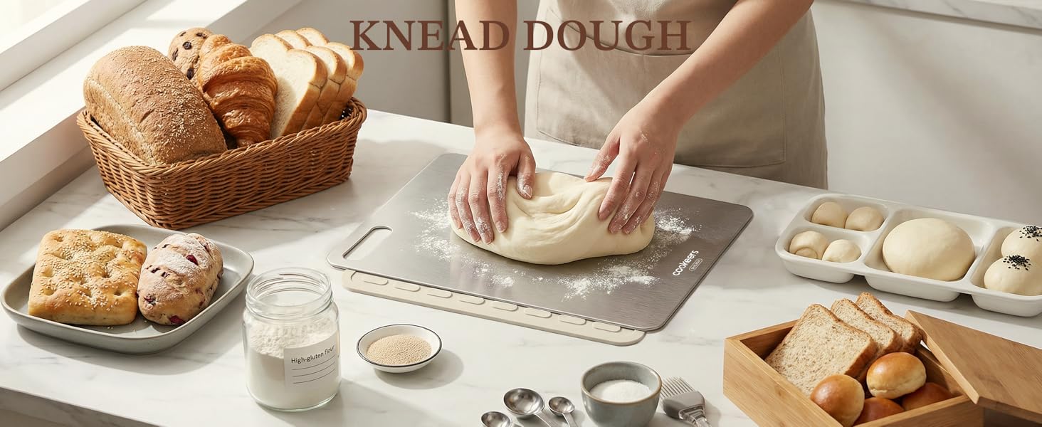 Stainless Steel Cutting Board Set of 2-13.5" x 10" Upgraded Ultra-Thin Double Sided Chopping Board, Non-porous & Odor-resistant, Food Grade Kitchen Cutting Boards, Dishwasher Safe