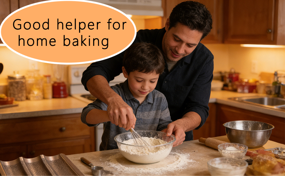 Baguette Baking Kit: 3-Groove Carbon Steel Pan with Lame & Proofing Cloth, Air Vented French Bread Tray for Homemade Artisan Loaves