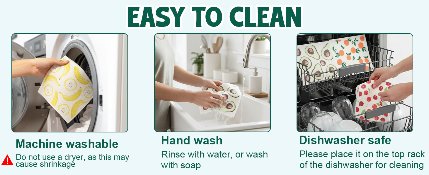 Lsnisni Swedish Dishcloths for Kitchen, 6 Pack Swedish Dish Cloths, Reusable Paper Towels, Washable Kitchen Cloth, 100% Biodegradable, Super Absorbent, Quick Drying