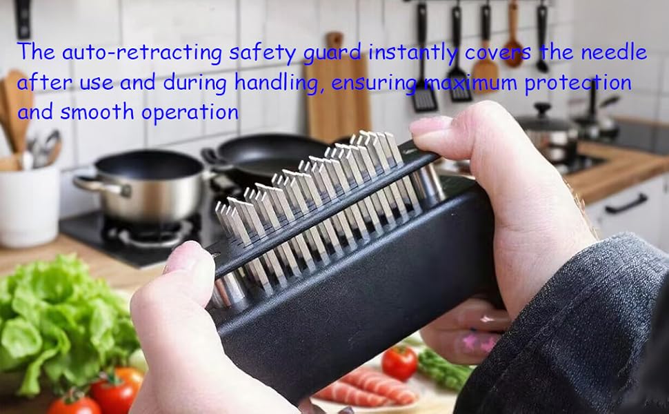 Meat Tenderizer With 48 Stainless Steel Sharp Needle Blade, Heavy Duty Meat Cooking Tool for Tenderizing Beef, Pork, Chicken, Lamb, Fish And More