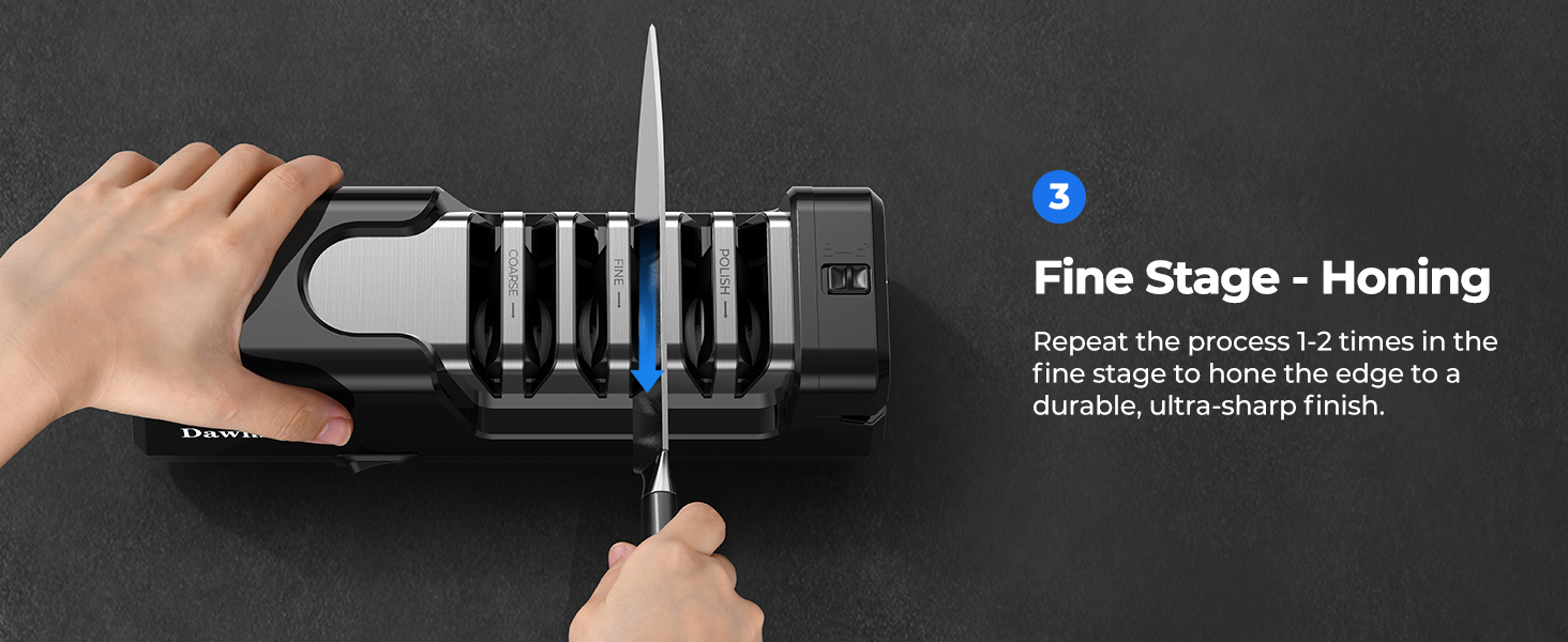 Electric Knife Sharpener, Precise 20° Diamond Knife Sharpener for Kitchen Knives, Quick Repairing in 40 Seconds, with Metal Dust Collection Box & Special Port for Scissors, Black