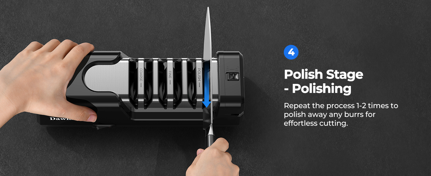 Electric Knife Sharpener, Precise 20° Diamond Knife Sharpener for Kitchen Knives, Quick Repairing in 40 Seconds, with Metal Dust Collection Box & Special Port for Scissors, Black