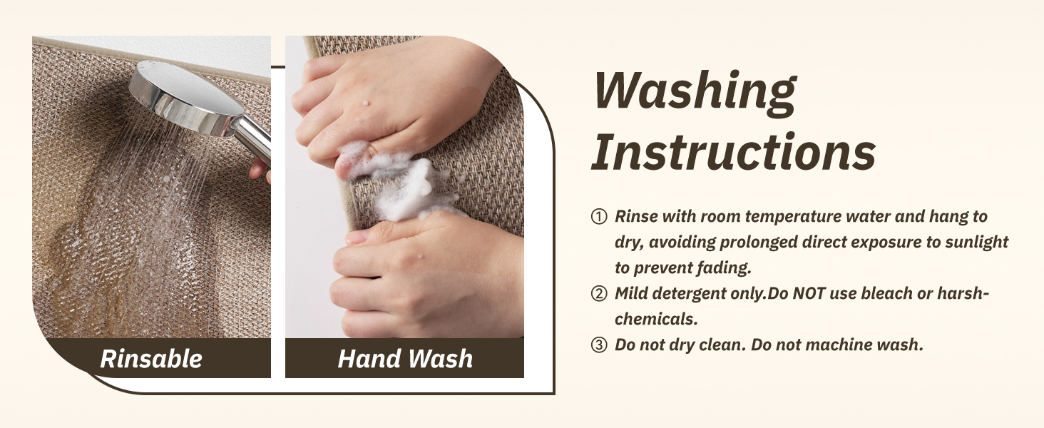 RESARE Kitchen Mats, Non Slip Kitchen Mats for Floor, Absorbent Quick Dry Washable Kitchen Rugs in Front of Sink, Hallway, Laundry, Kitchen Floor Mat(Beige, 17