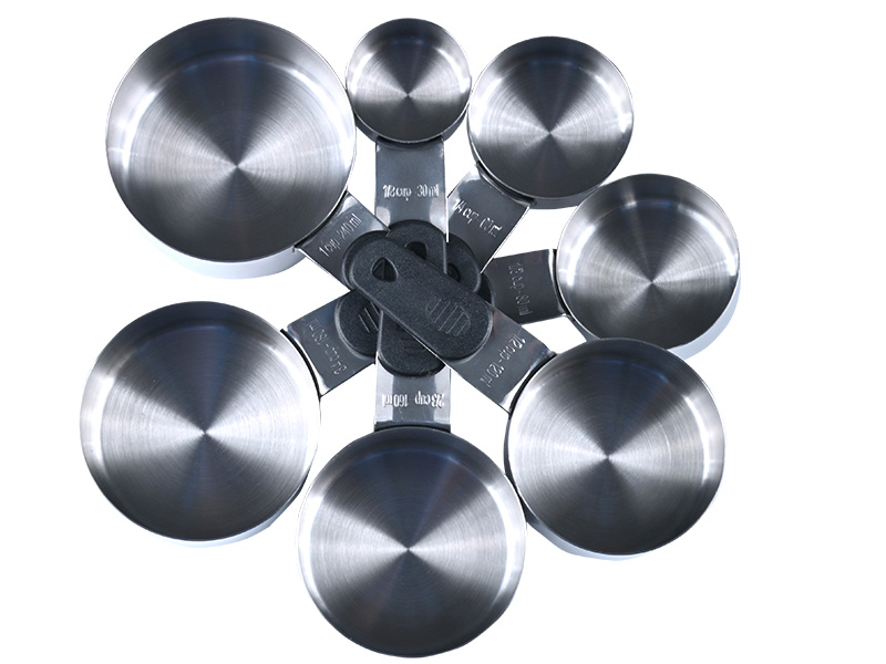 Magnetic Handles 7 Piece Stainless Steel Measuring Cups, Black, Kitchen Gadgets for Measure Liquid and Dry Ingredients, Cooking & Baking