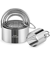 English Muffin Rings 4 Inch, Stainless Steel Crumpet Rings, Double Rolled Metal Rings Molds for Baking Cookie, Round Egg, Cake, Circles Tart Crust, Pancake, Hamurger Bun, Pastry Dessert Food