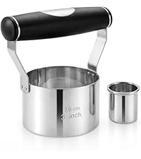 English Muffin Rings 4 Inch, Stainless Steel Crumpet Rings, Double Rolled Metal Rings Molds for Baking Cookie, Round Egg, Cake, Circles Tart Crust, Pancake, Hamurger Bun, Pastry Dessert Food