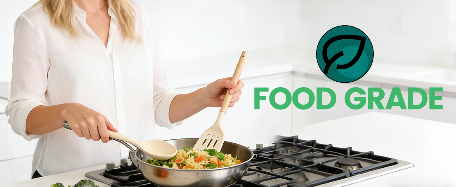 Silicone Cooking Utensil Set,12 PCS Cooking Kitchen Utensils Set, Nonstick Kitchen Utensils 446°F Heat-Resistant Cookware Kitchen Tools of Spoon,Brush,Whisk,Spatula,Turner Tongs (Khaki)