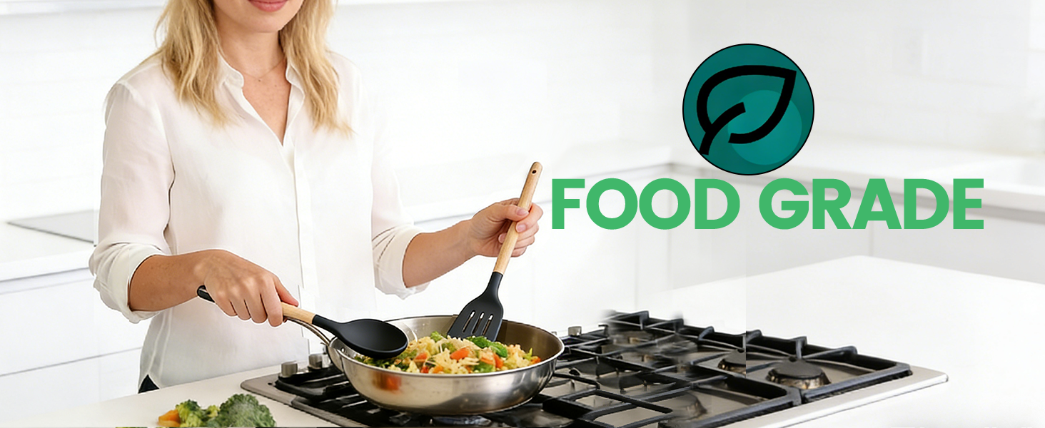 Silicone Cooking Utensil Set,12 PCS Cooking Kitchen Utensils Set, Nonstick Kitchen Utensils 446°F Heat-Resistant Cookware Kitchen Tools of Spoon,Brush,Whisk,Spatula,Turner Tongs (Gray)