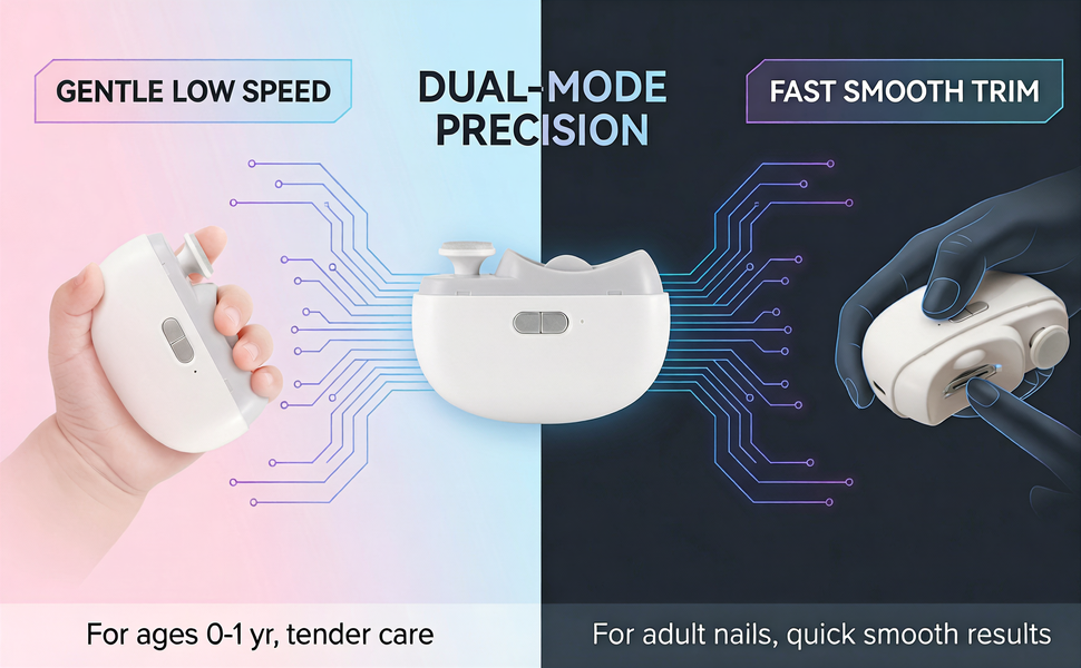 Electric Nail Clipper for Seniors, Professional Automatic Nail Trimmer for Fingernails and Toenails with 2 Speeds, USB Rechargeable & Nail Scraps Storage, Safe Toenail Clippers for Baby, Kids, Women.