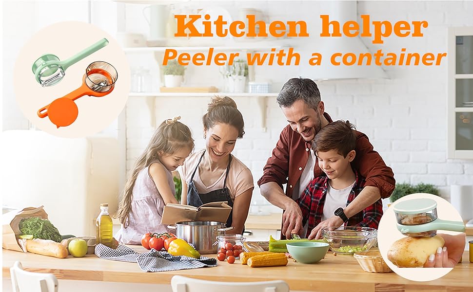 2PCS Upgrade Fruit Vegetable Peeler with Catcher, 2026 New Special Potato Peelers for Kitchen, Double-Sided Stainless Steel Apple Peeler with Box Storage