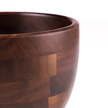 Biscuitique Premium Solid American Walnut Wood Mixing Bowl Compatible with Kitchen Aid Tilt-Head Models 4.5 Quart and 5QT Stand Mixer Wooden Bowls