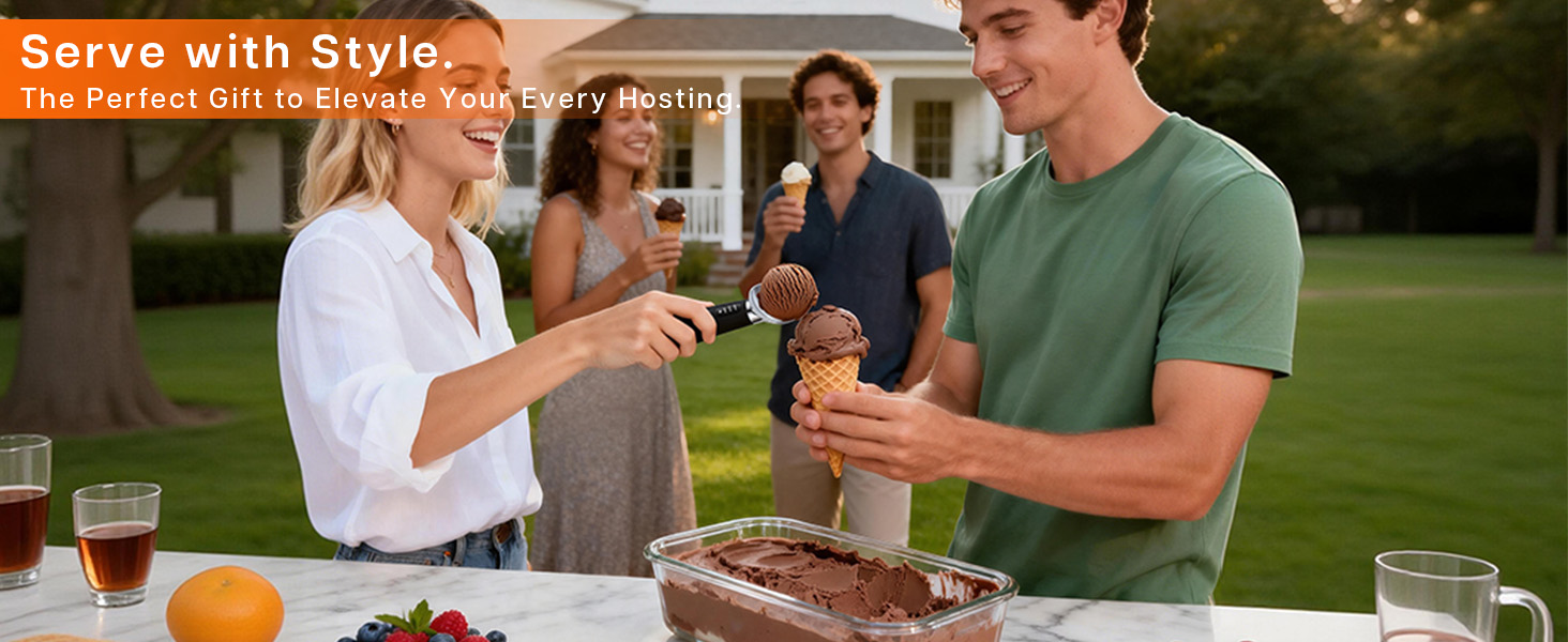 Heated Ice Cream Scoop Rechargeable with 3 Heat Levels 120–160°F, LED Display, 2600mAh Battery, Waterproof Metal Ice Cream Scoop for Hard Ice Cream & Desserts