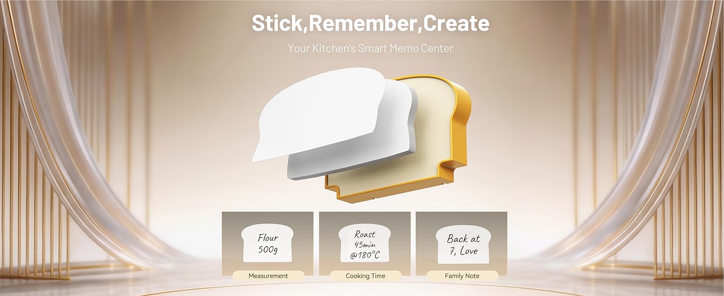 Digital Kitchen Timer for Cooking - 3-Channel Magnetic Countdown Timers with Memory Preset for Baking, Toaster, Eggs Includes Memo Notes (White)