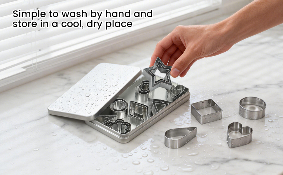 kinice 30 Pcs Mini Stainless Steel Cookie Cutters Set with Storage Box, Small Shape Baking Molds for Cookies, Polymer, Fruit, DIY Baking for Kids, Parties, Holidays & Kitchen Tools
