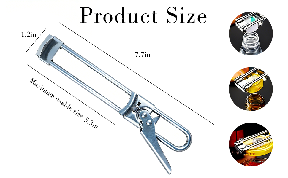 2PCS 2026 New Adjustable Stainless Steel Jar Opener, Upgrade Multifunctional Stainless Steel Can Opener, Jar Lid Gripper Bottle Opener Kitchen Accessories