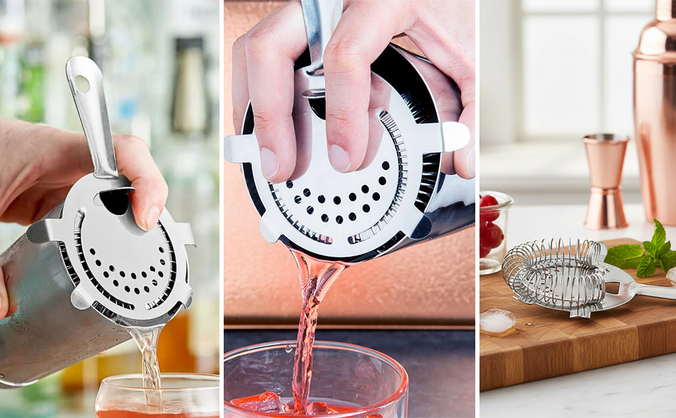 Stainless Steel Hawthorne Strainer – Cocktail Strainer Set for Smooth Pouring – Durable Bar Tool for Shakers and Mixing Glasses – Ideal for Home Bars, Bartenders, and Lounges