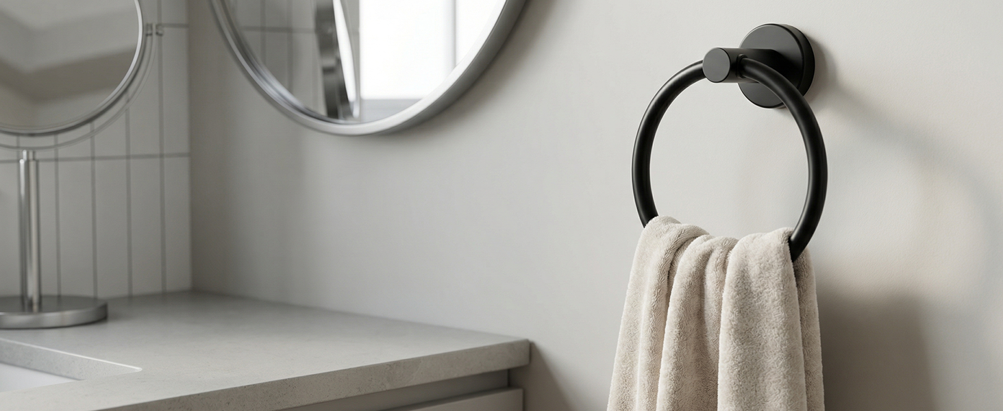 10-Pieces Matte Black Bathroom Accessories Set, 16 Inch Bath Towel Bar Set, SUS 304 Stainless Steel Hardware Set, Towel Racks, Hand Towel Holder, Black Shower Sets for Bathroom Decor Wall Mounted