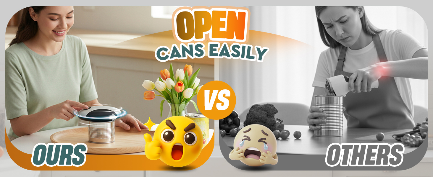 Electric Can Opener, Automatic Rechargeable Can Openers with One-Touch Smooth Edge & Magnetic Lid - Hands-Free Easy-Grip Opener for Seniors with Arthritis and Most Cans