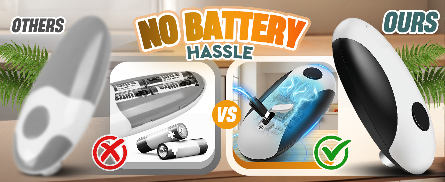 Electric Can Opener, Automatic Rechargeable Can Openers with One-Touch Smooth Edge & Magnetic Lid - Hands-Free Easy-Grip Opener for Seniors with Arthritis and Most Cans