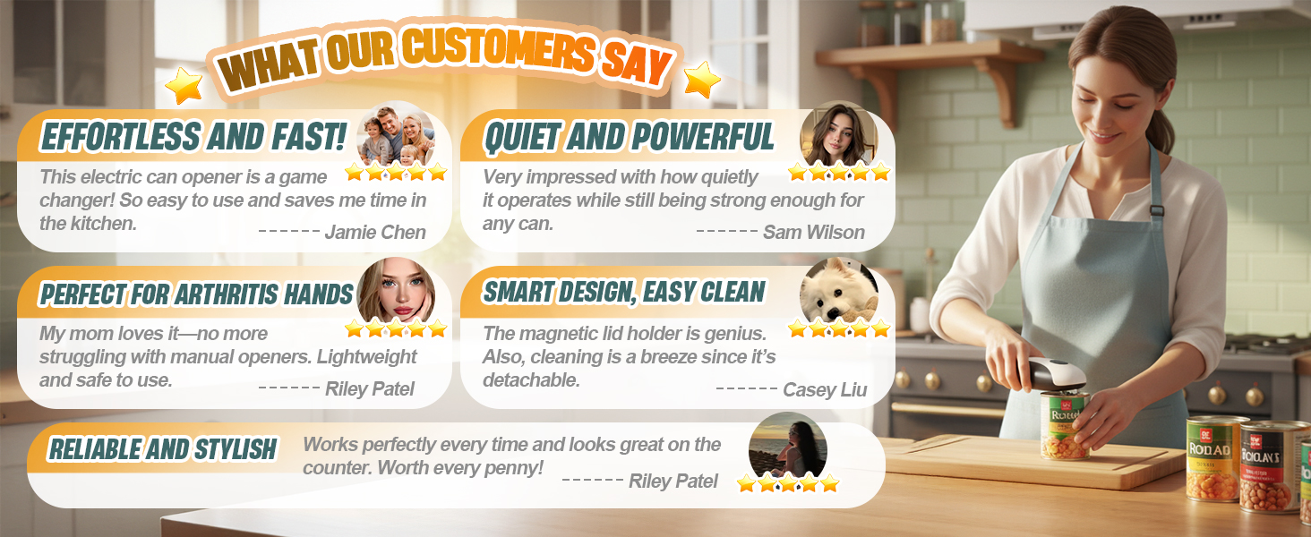 Electric Can Opener, Automatic Rechargeable Can Openers with One-Touch Smooth Edge & Magnetic Lid - Hands-Free Easy-Grip Opener for Seniors with Arthritis and Most Cans