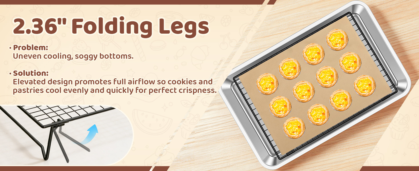 3 Tier Stackable Cooling Rack for Cooking and Baking, Wire Rack for Baking Sheet w/50 Parchment Papers, 13.4