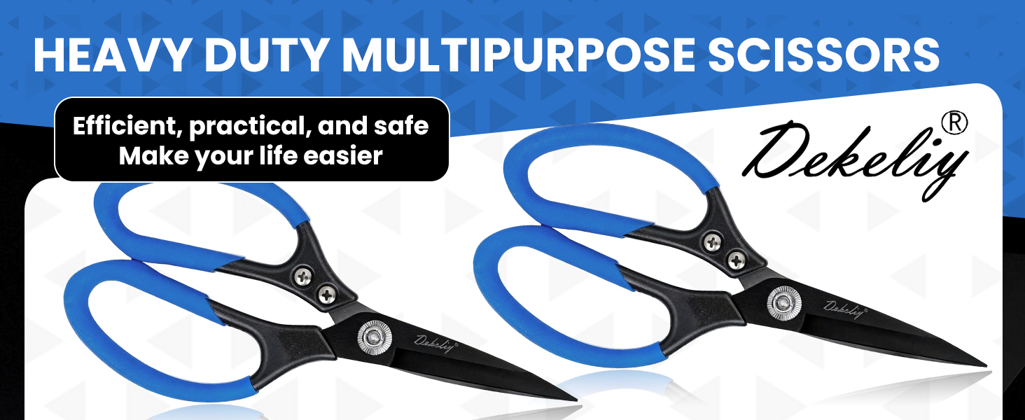 2 Pack Heavy Duty All Purpose Scissors, Stainless Steel Sharp Leather Shears, Cardboard Scissors for Home, Garden, Office, Craft, Sewing