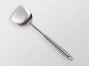 304 Stainless Steel Cooking Utensils Set - 18 PCS Long Metal Serving Utensils, Kitchen Tools - Whisk, Masher, Fork, Tongs, Solid/Slotted Spoon, Spatula, Turner, Ladle, Skimmer, Pasta, Large Spoon Set