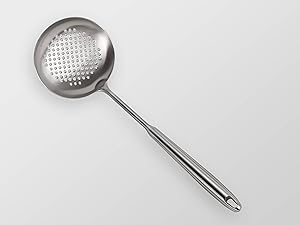 304 Stainless Steel Cooking Utensils Set - 18 PCS Long Metal Serving Utensils, Kitchen Tools - Whisk, Masher, Fork, Tongs, Solid/Slotted Spoon, Spatula, Turner, Ladle, Skimmer, Pasta, Large Spoon Set