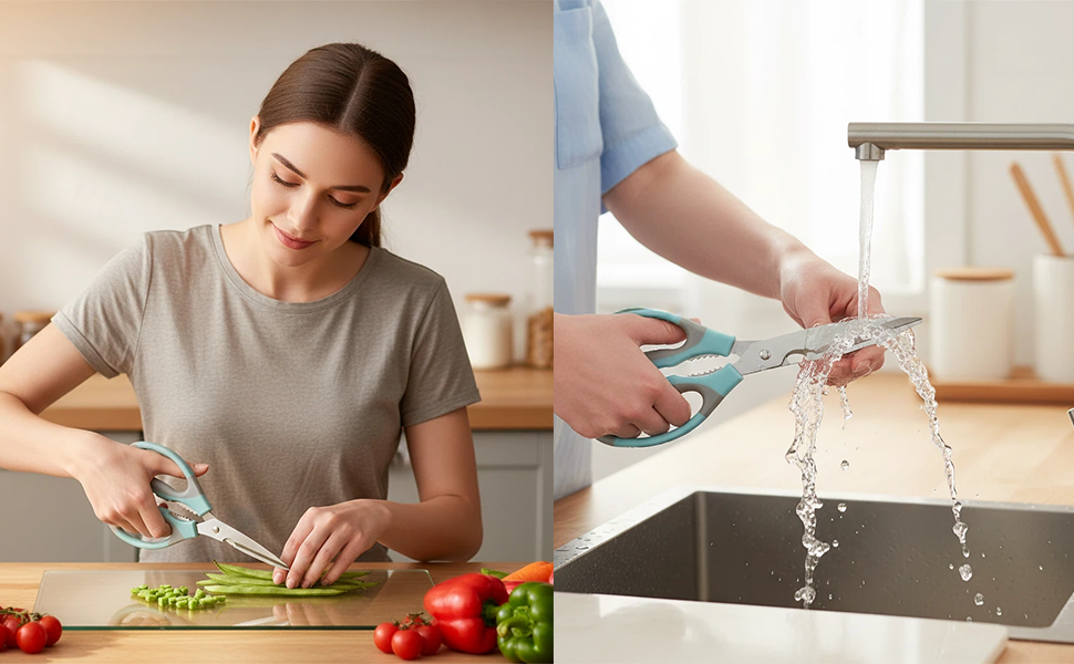 3 Pcs Kitchen Shears for Food, Multi-function Stainless Steel Kitchen Scissors Set, Food Cooking Scissors for Meat, Poultry, Herb, Seafood, Chicken, Fish, Dishwasher Safe