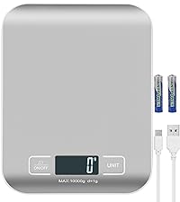 Digital Shipping Scale,Stainless Steel Panel, Accurate Portable Postal Scale for Packages, Small Business,Kitchen, Food, Handmade, Liquids, and Boutique (Mirror Gold Battery(5kg/1g))