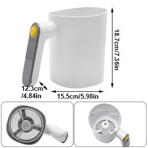 Electric Flour Sifter, Handheld Battery Operated Stainless Steel Mesh Shaker, Fine Mesh Cup Shape Powder Shaker Strainer Kitchen Cooking Baking Pastry Tools 4 Cup/1L Capacity