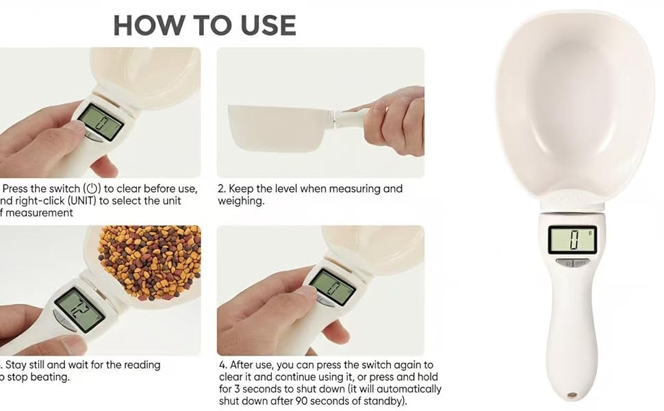 1PC Digital Measuring Spoon, 2026 New Digital Food Measuring Scoop Scale, Electronic Kitchen Measuring Spoon 800g / 0.1g High Precision with LCD Screen for Home Cooks Bakers Chefs Pet Owners