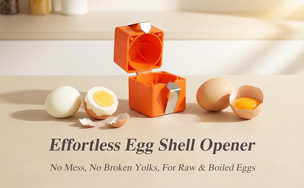 Egg Shell Opener, Egg Cracker Tool, Egg Peeler, Egg Peeler Tool for Hard Boiled Eggs New Kitchen Gadgets for Raw Egg - Red