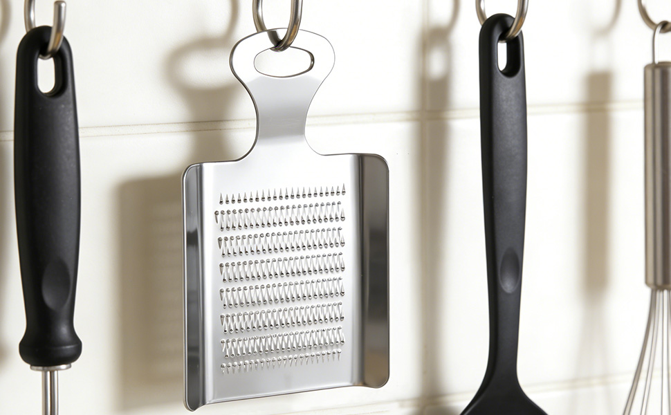 Stainless Steel Professional Grater for Nutmeg, Chocolate, Ginger, Fine Zester with Handle, 4.3 x 3 Inches, Kitchen Grater Tool