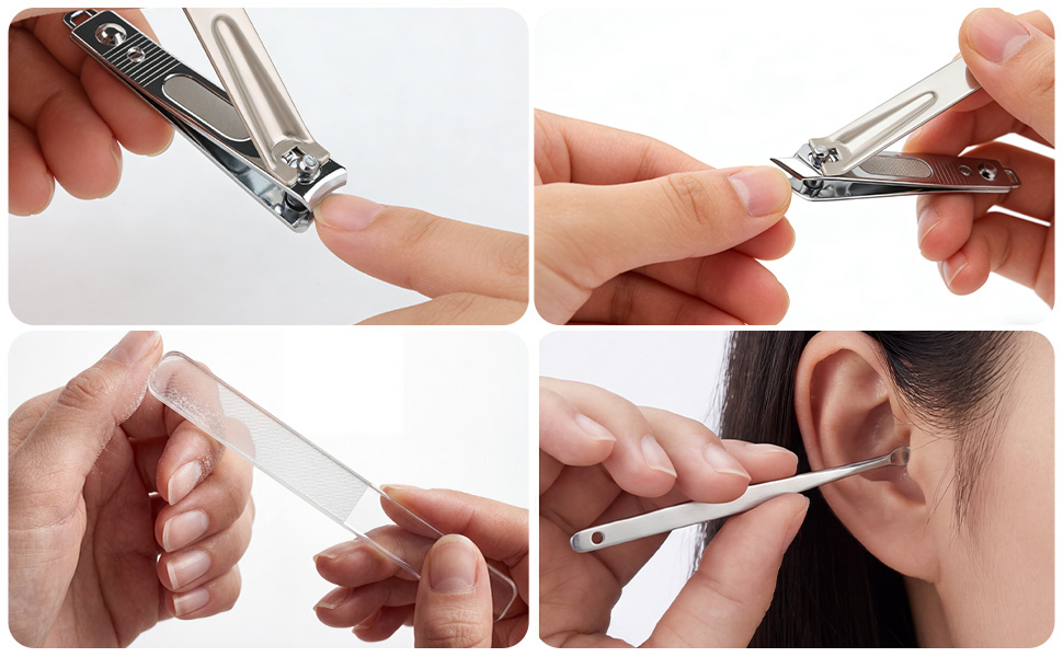 Nail Clippers Set for Men & Women, Sharp Large Opening Fingernail & Toenail Cutter, Ideal for Seniors with Thick Nails