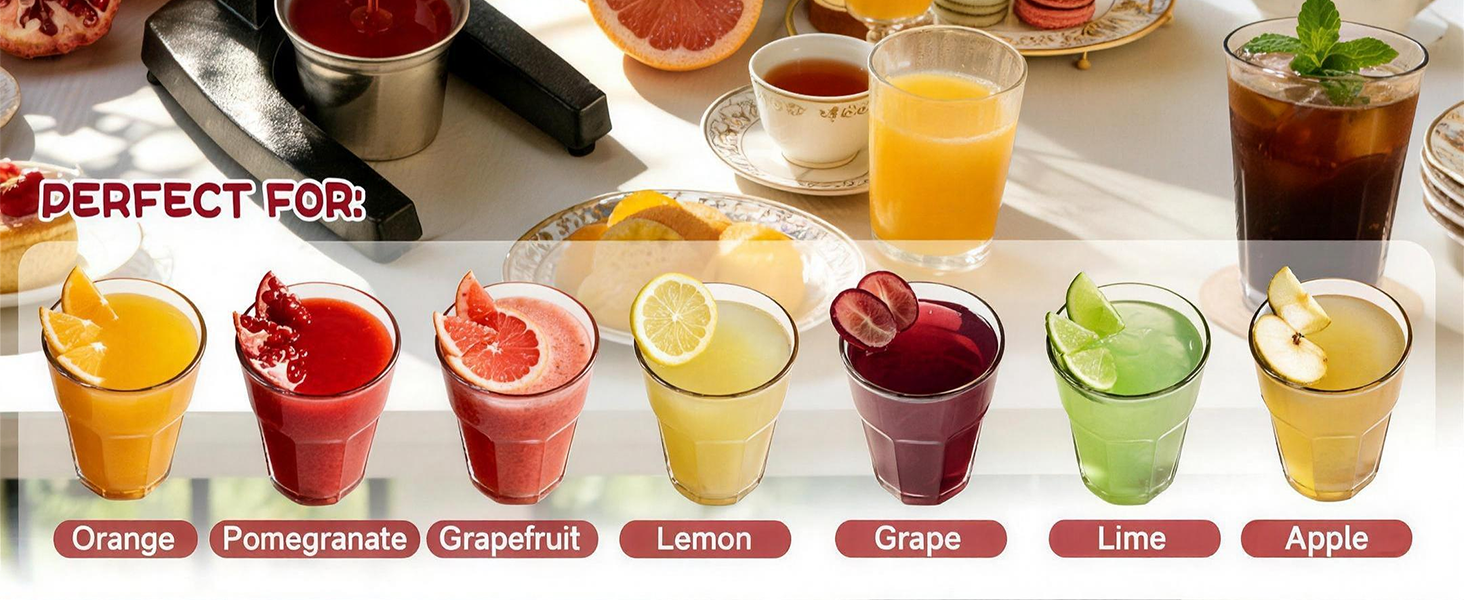 Cast Iron Juicer Hand Press - 13.8LB Heavy Duty Manual Citrus Orange Squeezer, 304 Stainless Steel Cup & Strainer, Professional Lemon Grapefruit Pomegranate Press for Home Bar Kitchen, Black