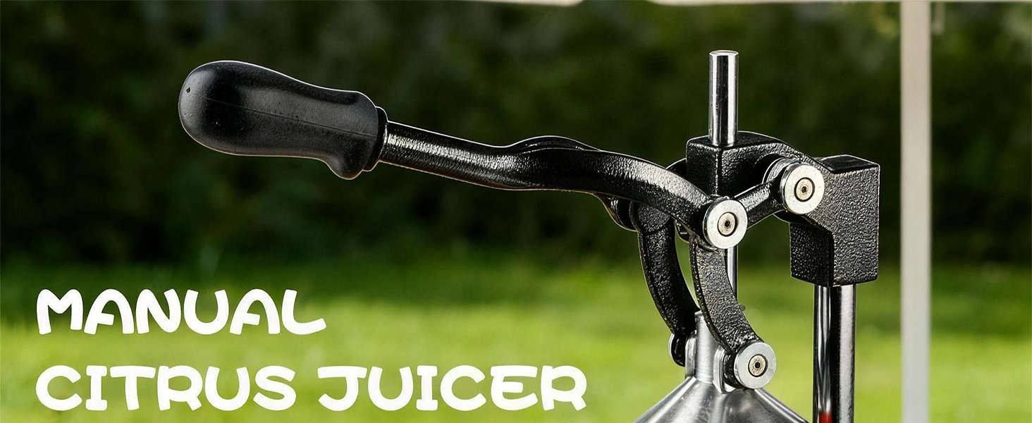 Cast Iron Juicer Hand Press - 13.8LB Heavy Duty Manual Citrus Orange Squeezer, 304 Stainless Steel Cup & Strainer, Professional Lemon Grapefruit Pomegranate Press for Home Bar Kitchen, Black