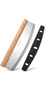 multifunctional Pizza Cutter, Razor Sharp Stainless steel pizza knife with Protective Cover-13.78inch, Professional Pizza Oven Accessories.