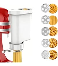 5-in-1 Stainless Steel Slicer Shredder Attachment Compatible with KitchenAid Stand Mixers, Cheese Grater Attachment, Vegetable Shredder, Salad Maker with 5 Cutting Blades, Dishwasher Safe